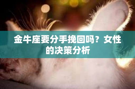 金牛座要分手挽回吗？女性的决策分析