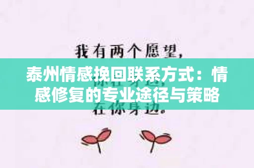 泰州情感挽回联系方式：情感修复的专业途径与策略