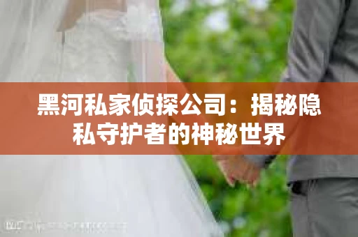 黑河私家侦探公司：揭秘隐私守护者的神秘世界