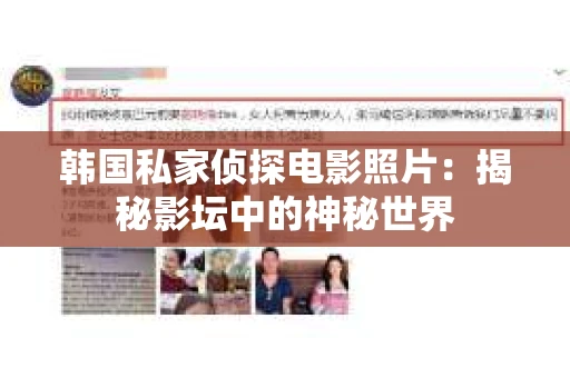 韩国私家侦探电影照片：揭秘影坛中的神秘世界