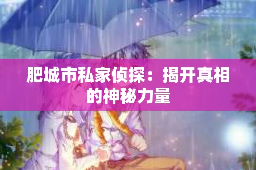 肥城市私家侦探：揭开真相的神秘力量