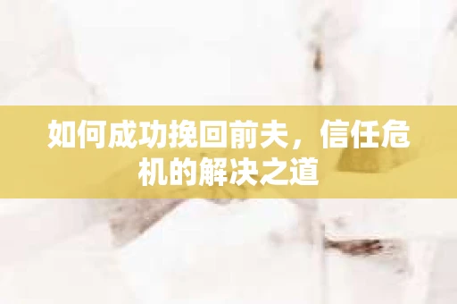 如何成功挽回前夫，信任危机的解决之道